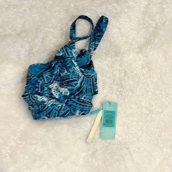 Sea Level Bikini Top twist front SZ 4 Cup DD/E Sea Foam blue green black NEW - Picture 6 of 6